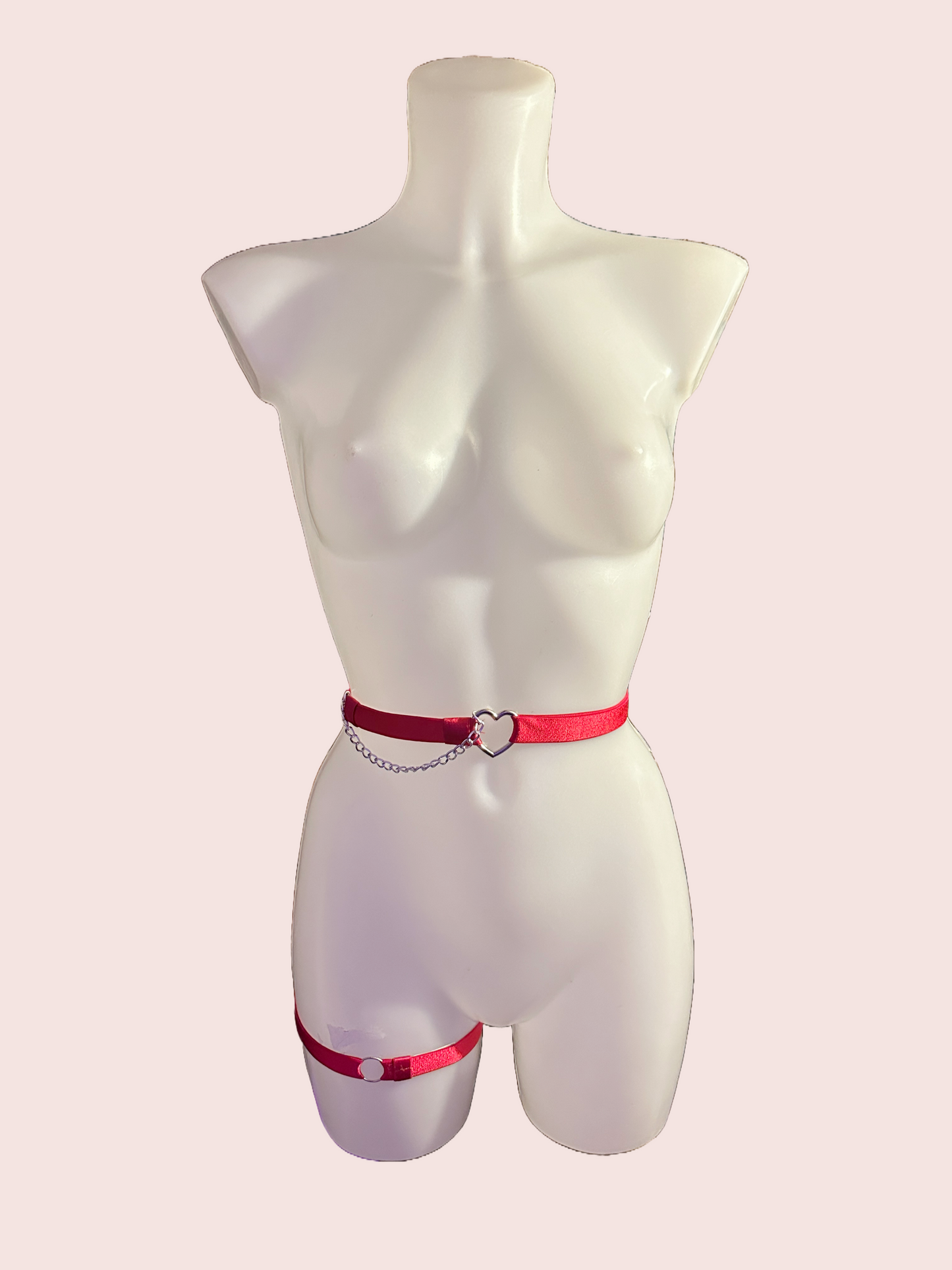 3 Piece Set: Belt, Choker and Garter, Cherry Size 10