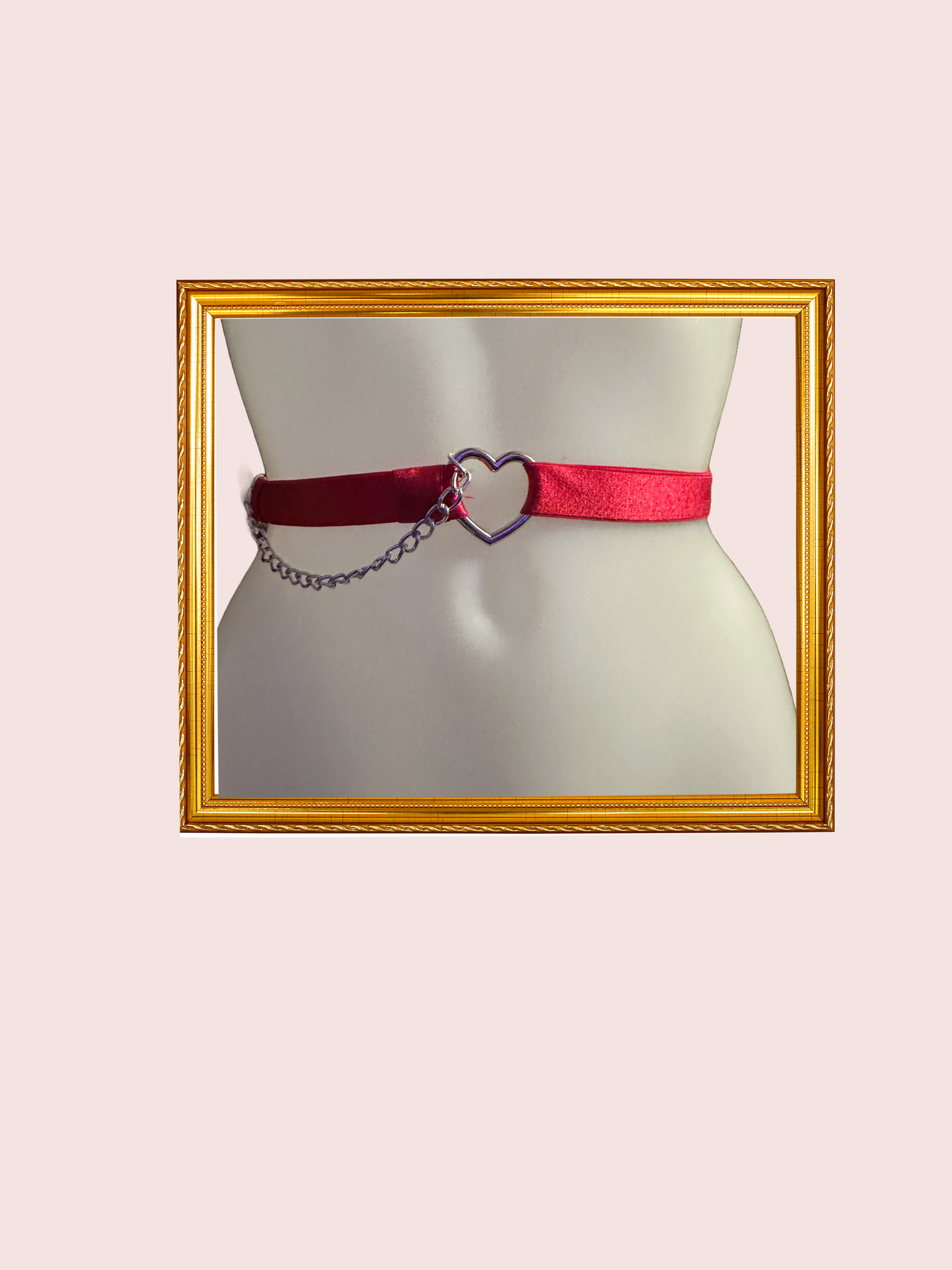 3 Piece Set: Belt, Choker and Garter, Cherry Size 10