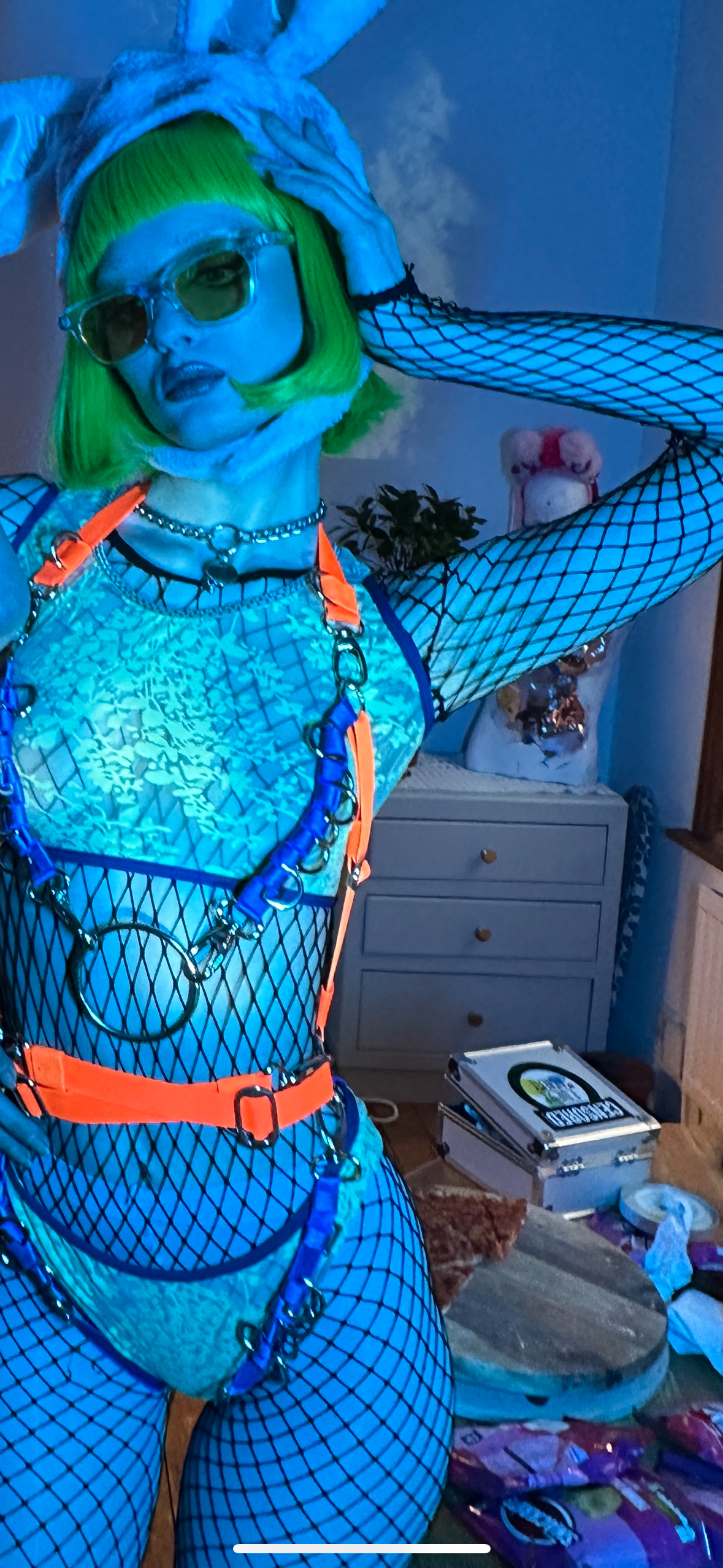 CELESTIAL BODYSUIT, Neon/Blue